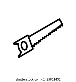 Hand saw icon. Saw vector working tool construction and manufacturing equipment design illustration.