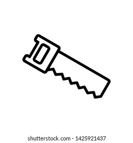 Hand saw icon. Saw vector working tool construction and manufacturing equipment design illustration.