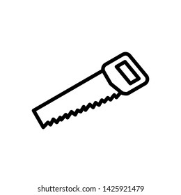 Hand saw icon. Saw vector working tool construction and manufacturing equipment design illustration.