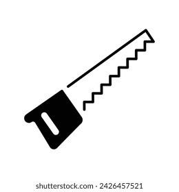 icono de sierra de mano con fondo blanco vector ilustración de stock