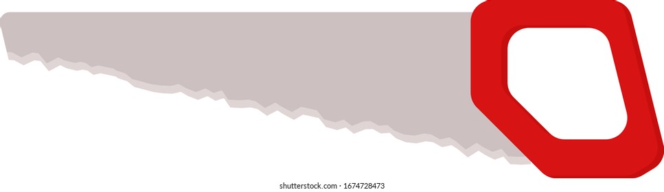 Hand saw, illustration, vector on white background.