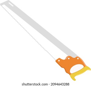 Handsäge, Illustration, Vektorgrafik auf weißem Hintergrund.