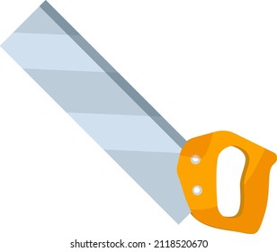 Hand saw, illustration, vector on a white background.