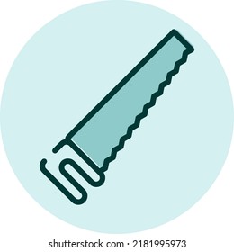 Handsäge, Illustration, Vektorgrafik auf weißem Hintergrund.