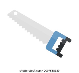 Hand saw isolated on white background. Carpentry concept isolated on white background. Vector illustration.

