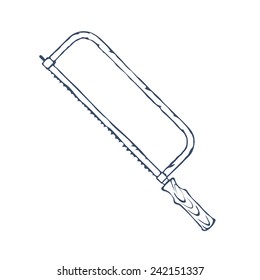 Hand saw isolated on white background vector illustration