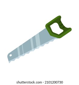 Hand saw. Isolated vector illustration in flat cartoon style.