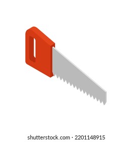 Hand saw isometric icon vector illustration