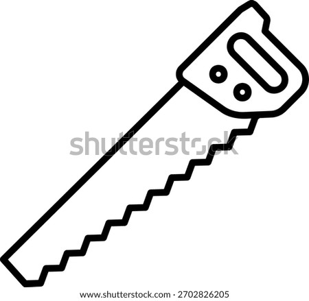 Hand Saw Line Icon: Carpentry Tool Illustration