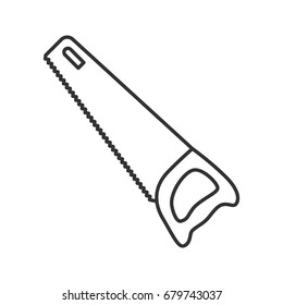 Hand saw linear icon. Thin line illustration. Contour symbol. Vector isolated outline drawing