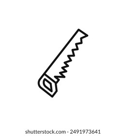 hand saw logo sign vector outline