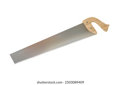 Hand saw on a white background. Vector illustration.