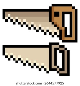 Hand saw in pixel art
