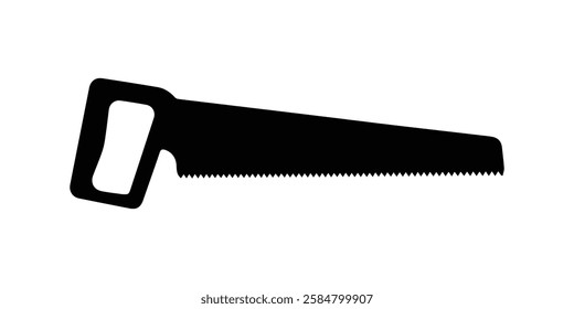 Hand saw silhouette icon vector on white background