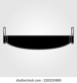 Hand Saw Silhouette isolated on a white background. Vector illustration.