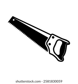 Hand saw silhouette vector illustration