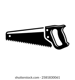 Hand saw silhouette vector illustration on white background