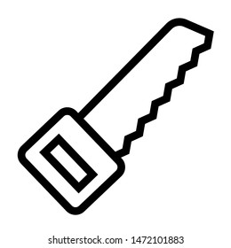 hand saw thin line vector icon