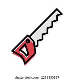 icono de construcción de equipos de herramientas de sierra manual