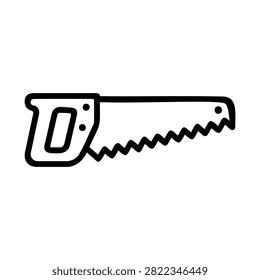 Hand Saw Tool Illustration With Teeth And Handle Design