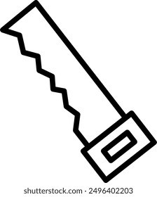 Hand saw tool line icon. Replaceable vector design.