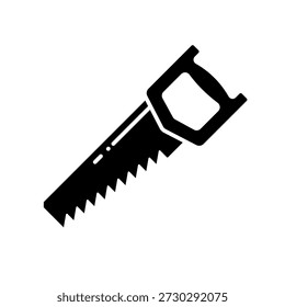 Hand saw tool silhouette vector icon