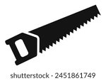 Hand saw vector icon isolated on white background. Simple flat illustration of carpenter work tool.