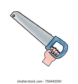 hand  with  saw   vector illustration