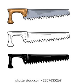 Hand saw vector illustration isolated on white background