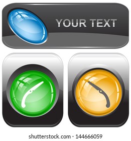 Hand saw. Vector internet buttons.