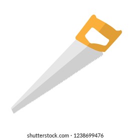 Hand saw vector isolated on white background.