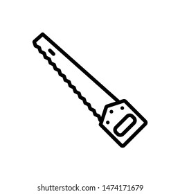 Hand saw vector line icon