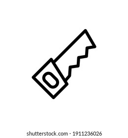 icono de línea vectorial de la sierra de mano