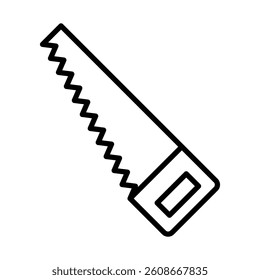 Hand Saw Vector Line Icon Design