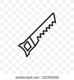 Hand saw vector linear icon isolated on transparent background, Hand saw transparency concept can be used for web and mobile