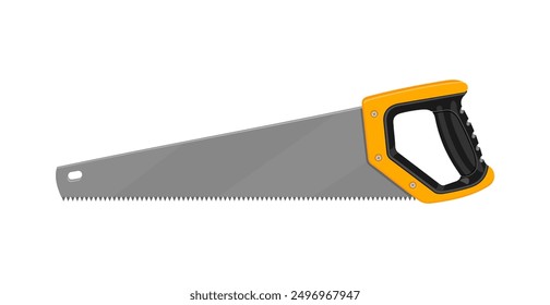 Hand saw for wood - carpentry tool flat. Vector illustration on white background