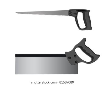 Hand saw for wood work isolated on a white