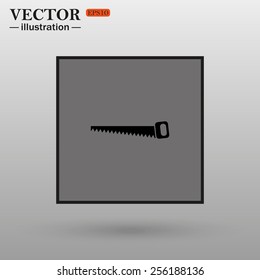 Hand saw woodworking instrument icon, vector illustration, EPS 10