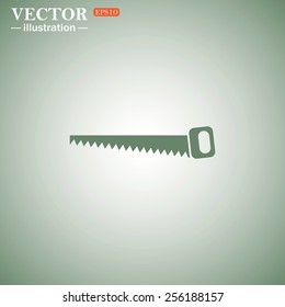 Hand saw woodworking instrument icon, vector illustration, EPS 10