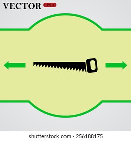 Hand saw woodworking instrument icon, vector illustration, EPS 10
