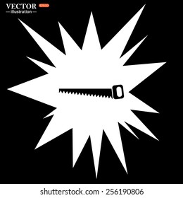 Hand saw woodworking instrument icon, vector illustration, EPS 10
