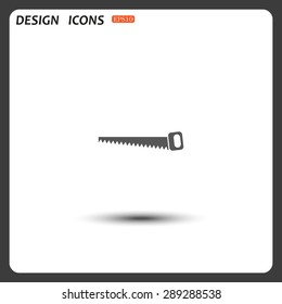 Hand saw woodworking instrument icon. icon. vector design