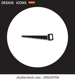 Hand saw woodworking instrument icon. icon. vector design