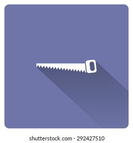 Hand saw woodworking instrument icon. icon. vector design