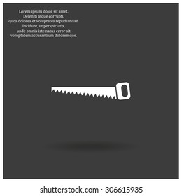 Hand saw woodworking instrument icon. icon. vector design