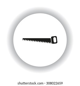 Hand saw woodworking instrument icon. icon. vector design