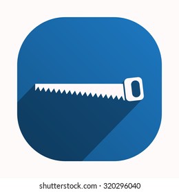 Hand saw woodworking instrument icon. icon. vector design