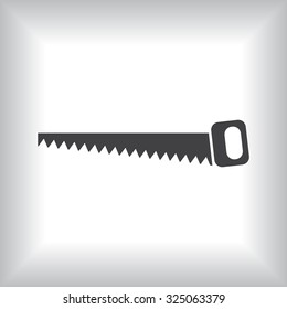 Hand saw woodworking instrument icon. icon. vector design