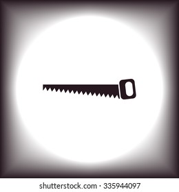 Hand saw woodworking instrument icon. icon. vector design