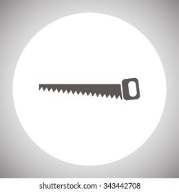 Hand saw woodworking instrument icon. icon. vector design